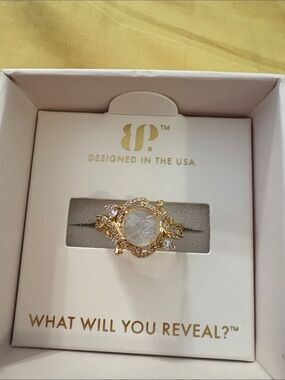 bp Gold Moonstone Ring with Clear Accents - bp